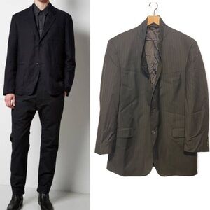 LIKE NEW Jos A Banks signature gold size 43 LG black blazer suit 100% wool